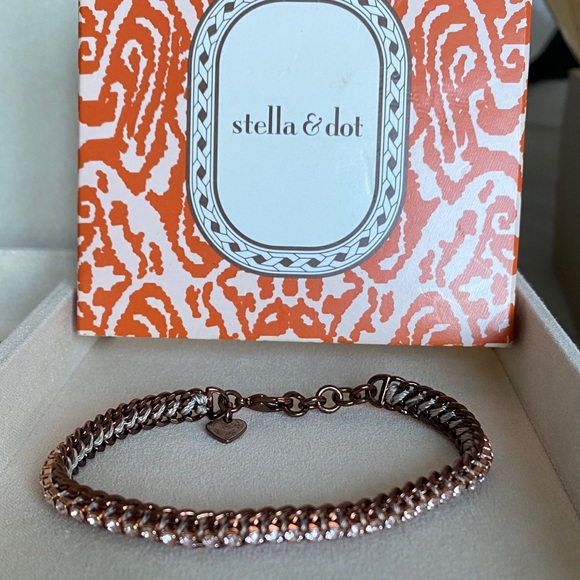Stella and Dot copper cupchain curb bracelet - Picture 1 of 7